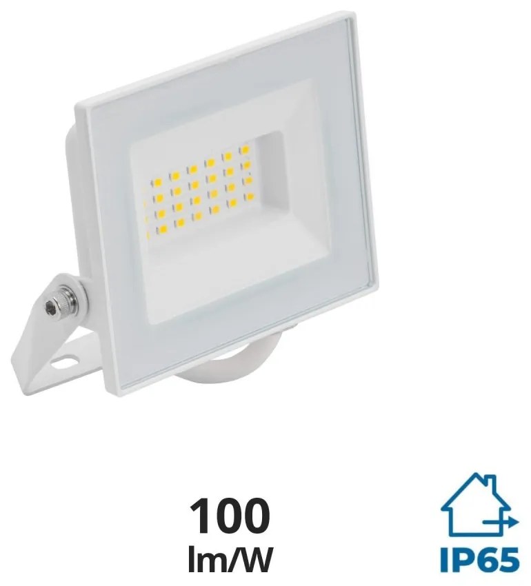 Faro LED 20W, Slim Bianco, IP65 Colore  Bianco Naturale 4.000K