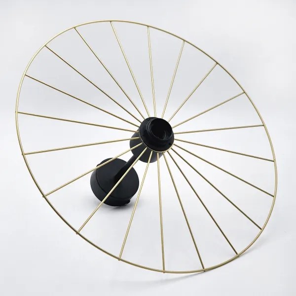 Lampadario a sospensione con supporto rigido MONTANA 1xE27/15W/230V diametro 45 cm oro/nero