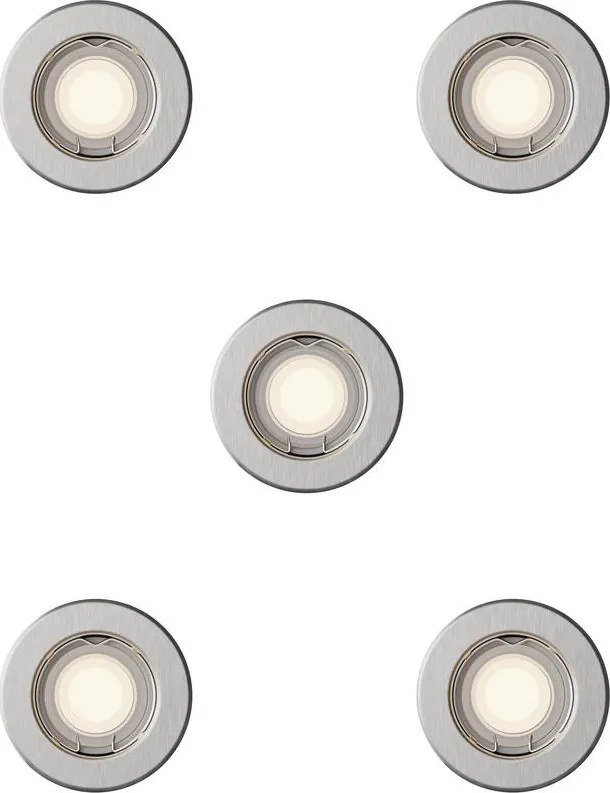 Philips - Confezione da 5 faretti da incasso PERIDOT 1xGU10/7W/230V, finitura argento