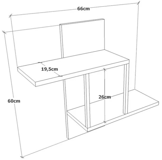 Mensola Libreria A Parete Industrial In Ferro E Legno 66x20x60H Voyage