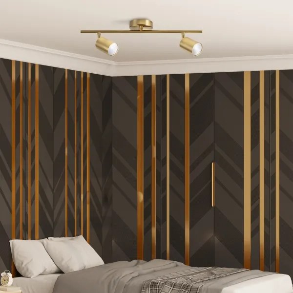 Faretto LED RGBW dimmerabile GOLDI 2xGU10/4,8W/230V, finitura dorata