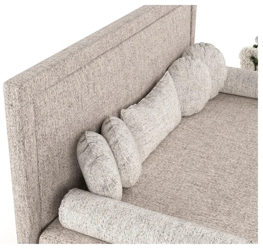 Letto singolo imbottito marrone chiaro 100x200 cm Scala - Maison de Rêve