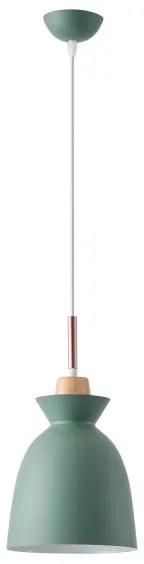 Lampadario a sospensione con filo 1xE27/15W/230V verde diametro 19,5 cm