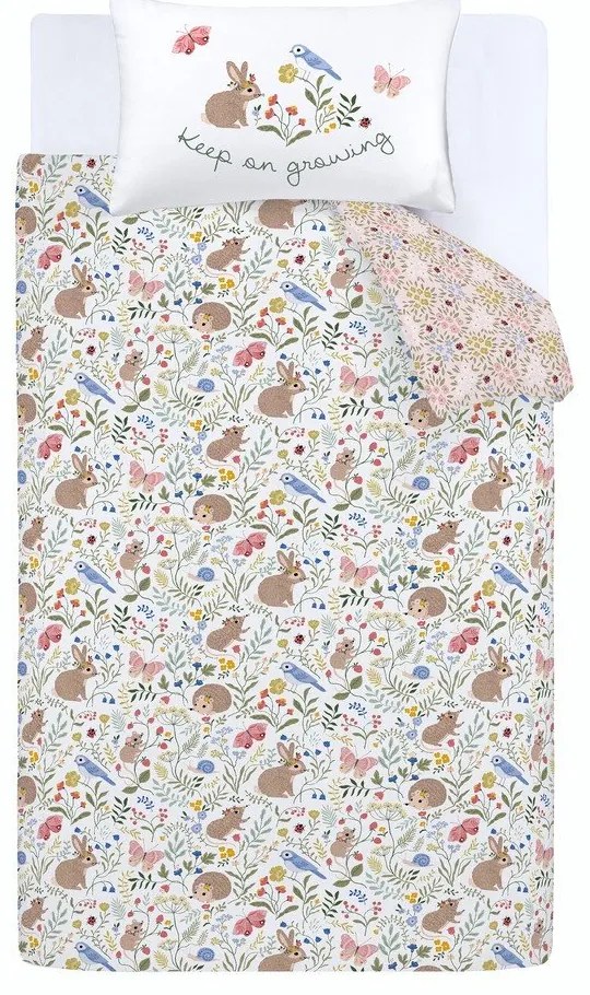 Biancheria da letto singola per bambini 135x200 cm Garden Animals - RHS