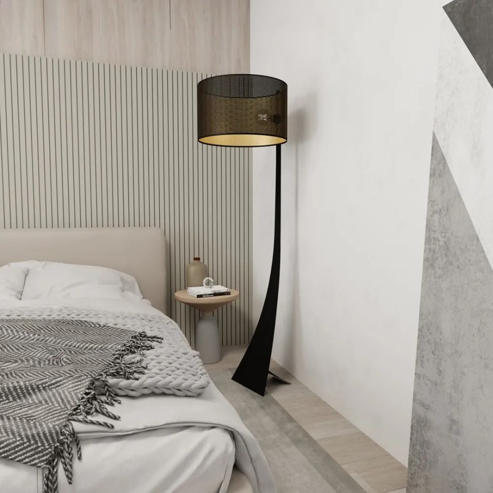 Lampada da Terra ESTRELLA LP1 in Acciaio E27 Colore del corpo Nero