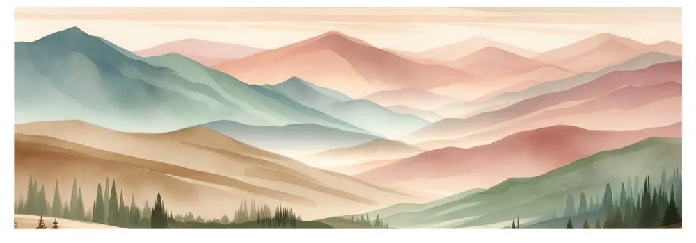Quadro su tela – Paesaggio tranquillo con montagne