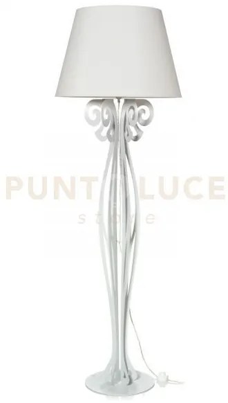 Lampada da terra di design circeo bianco marmo paralume avorio in f...