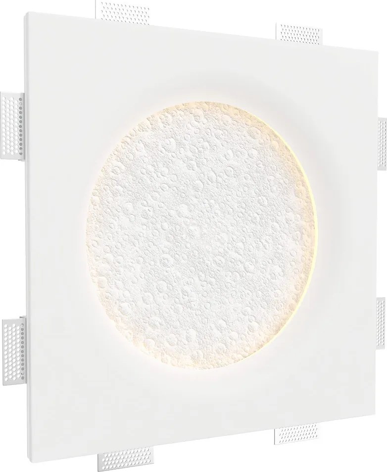 Lampada LED da incasso 175W Effetto Luna 60x60 cm in Gesso