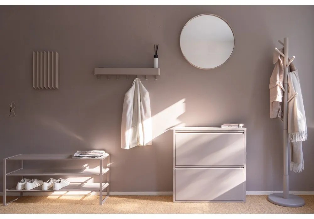 Scarpiera grigio tortora in metallo 70x48,5x29 cm Rex – Spinder Design