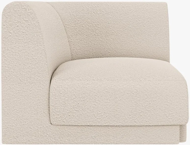 Modulo angolare Miley con schienali in bouclé – L90 cm