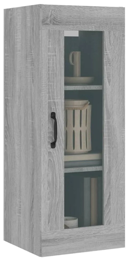 Armadietto pensile a parete grigio sonoma 34,5x34x90 cm
