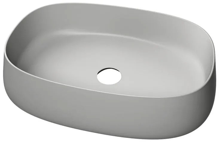 Lavabo da appoggio Paddle rettangolare in ceramica L 60 x P 40 x H 40 cm grigio