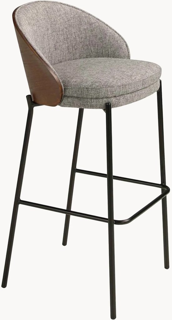 Sgabelli da bar imbottiti con schienale in legno Archie 2 pz