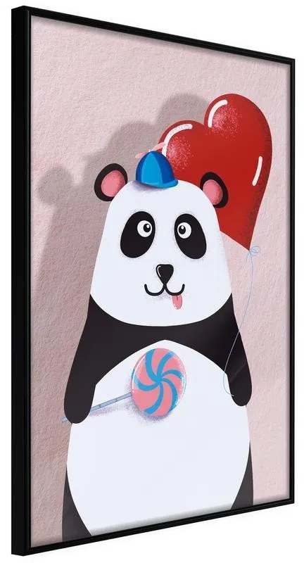 Poster  Happy Panda  Cornice Quadri Cornice nera, Larghezza x Altezza Home decor 20x30