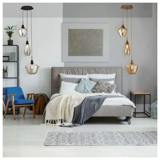 Searchlight  5423-3BK - Lampadario a sospensione con filo MIA 3xE27/60W/230V nero