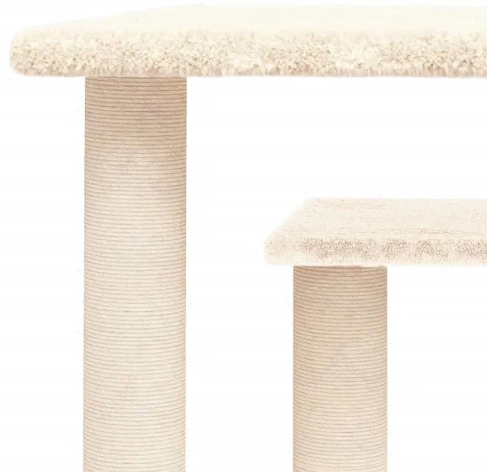 Pali tiragraffi per gatti con piattaforme crema 50 cm