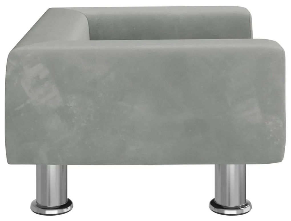 Divano per bambini grigio chiaro 50x40x26,5 cm in velluto