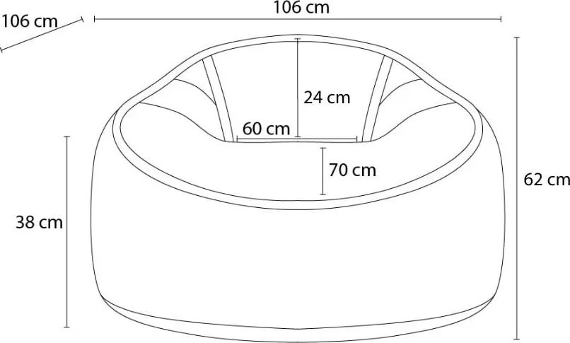 Puof a sacco blu scuro con rivestimento in velluto a coste Socrate – Bobochic Paris