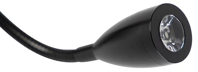Lampada da parete moderna nera con braccio flessibile - Brescia Combi