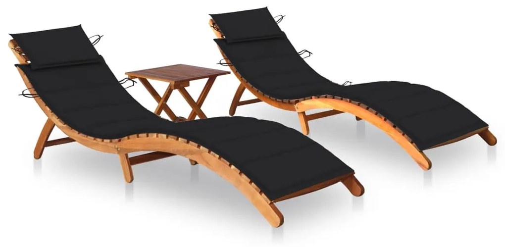 Lettini Prendisole 2 Pz Con Tavolo E Cuscini İn Legno Dacacia /