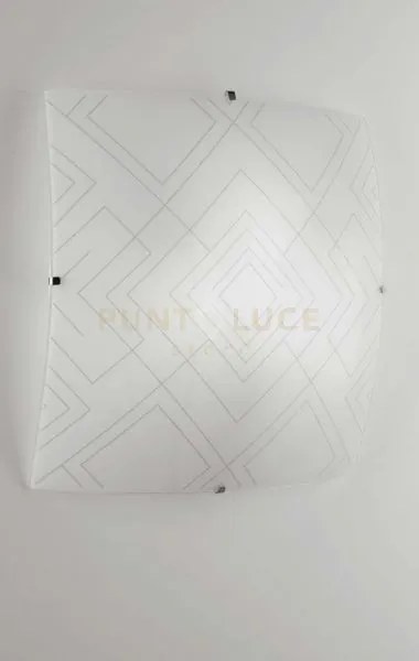 Plafoniera vector bianco lucido e decori grigi 2 luci attacco e27 3...