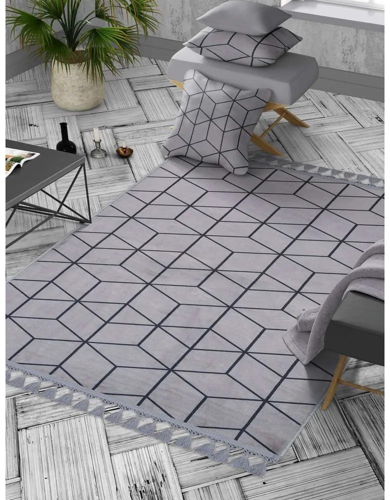 Tappeto lavabile grigio 160x100 cm - Vitaus