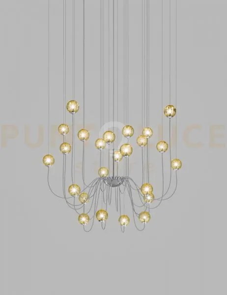 Puppet sospensione 24p ambra trasparente cromo lucido attacco g9