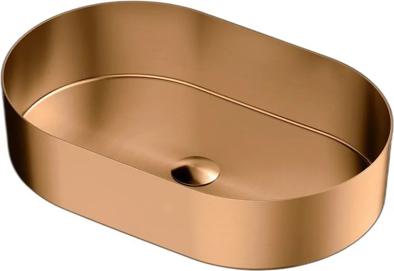 Lavabo da appoggio in acciaio inox finitura oro rosa | KJ5500RG - KAMALU