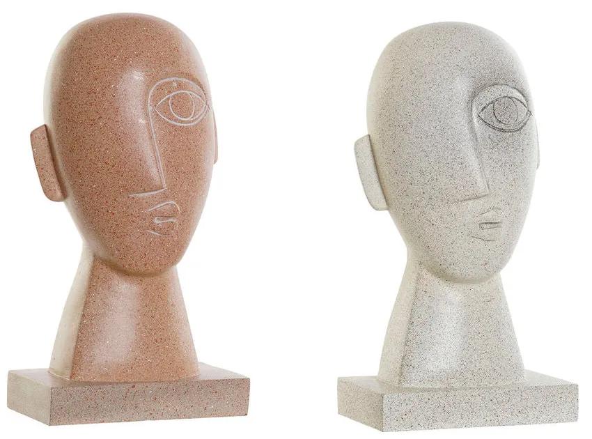 Statua Decorativa DKD Home Decor Beige Terracotta Resina (14.5 x 10.5 x 27.5 cm) (14 cm) (2 pezzi)
