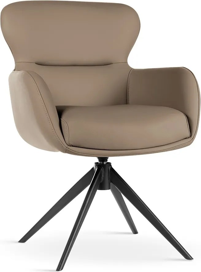 Sedia girevole Heather moka/nero – 62x64x87 cm