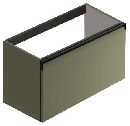 Mobile da bagno sospeso sotto lavabo Fusion L 79.5 x H 40 x P 45.5 cm verde salvia opaco, 1 cassetto