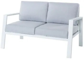 Divano a 2 Piazze Thais Bianco Alluminio 132,20 x 74,80 x 73,30 cm