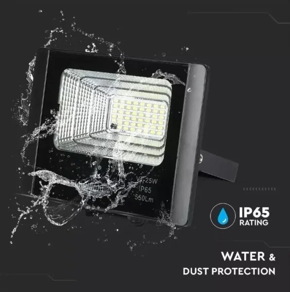 Faretto solare LED dimmerabile 12W 3,2V 6000K IP65 con telecomando