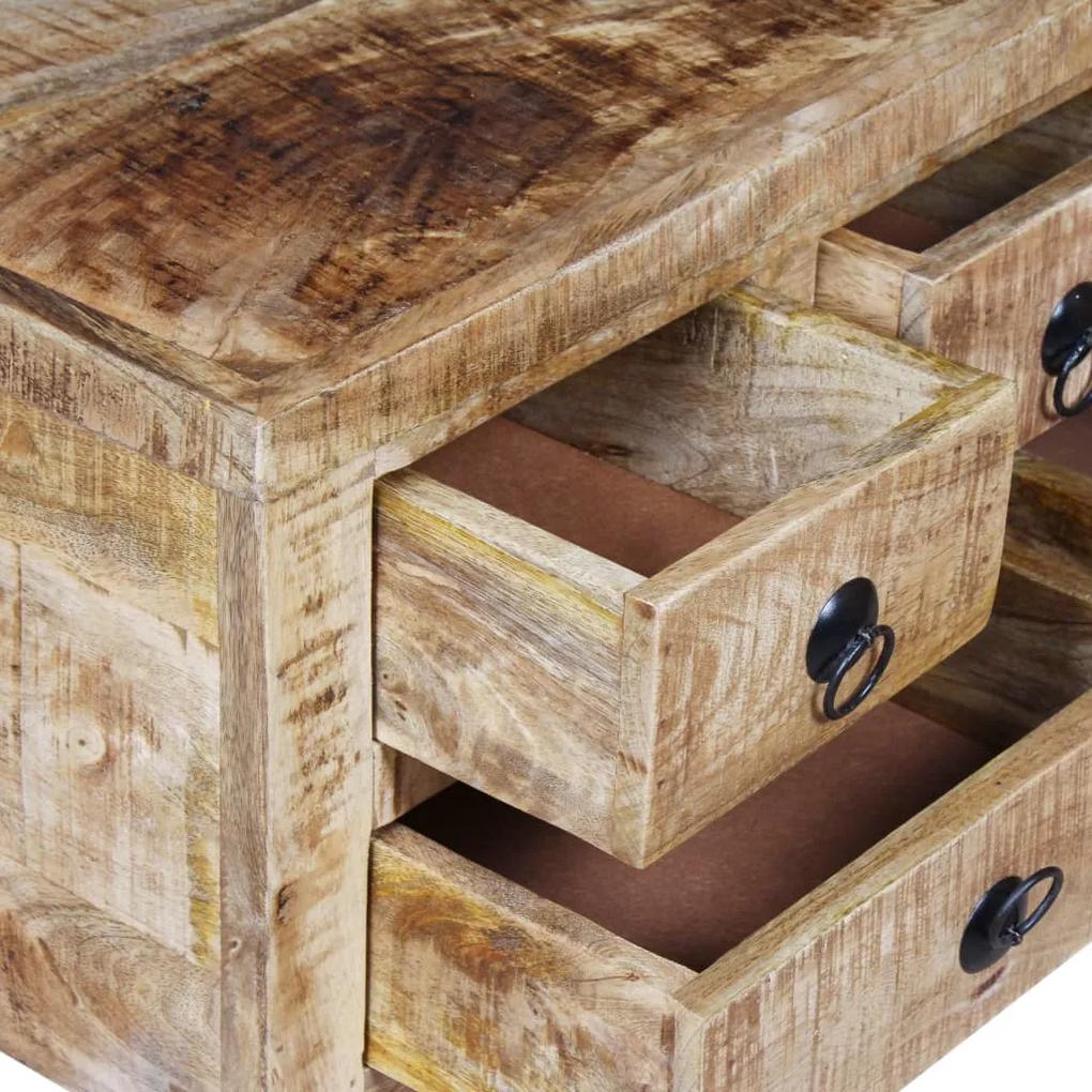 Tavolino da salotto in legno di mango grezzo 70x70x40 cm