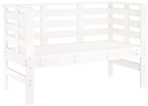 Panca da Giardino Bianca 111,5x53x71 cm Legno Massello di Pino