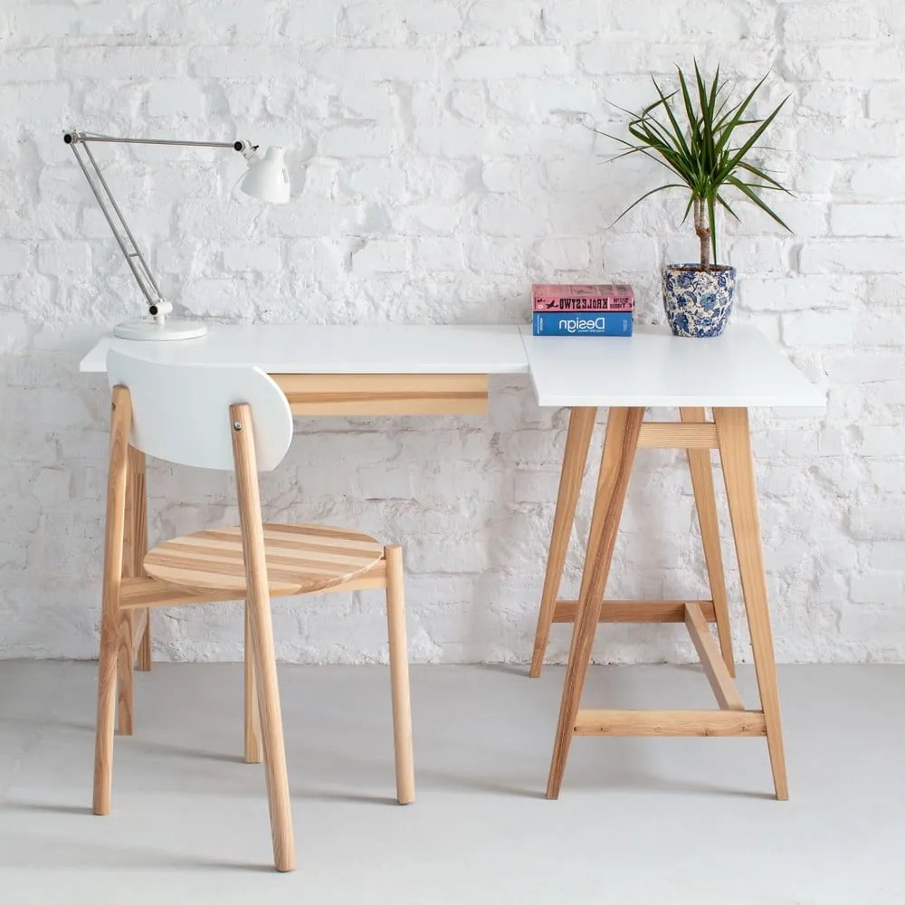 Tavolo da lavoro con piano bianco 85x115 cm Luka - Ragaba