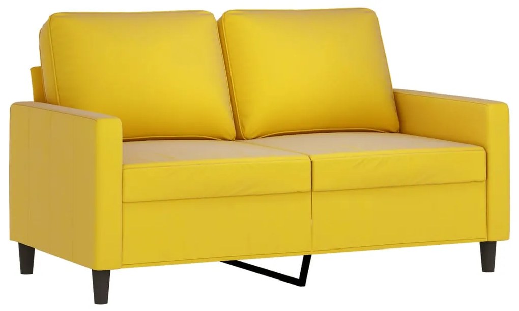 Set di divani 2 pz con cuscini giallo in velluto