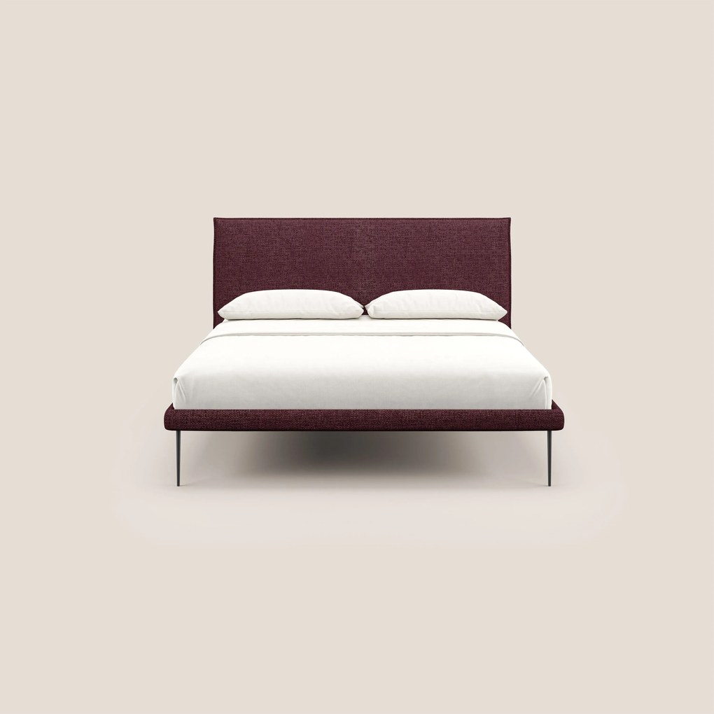 Theo letto imbottito moderno sfoderabile con piedi alti in metallo in tessuto impermeabile T10
