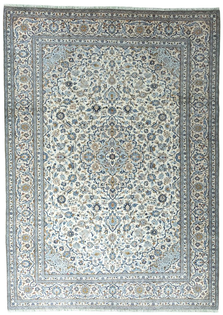 Kashan Tappeto 290x410 Beige (Iran) Annodato A Mano