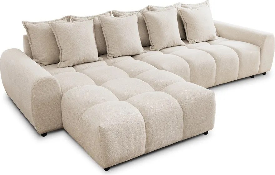 Divano angolare beige (con penisola a sinistra/con chaise lounge) Albane – Ropez