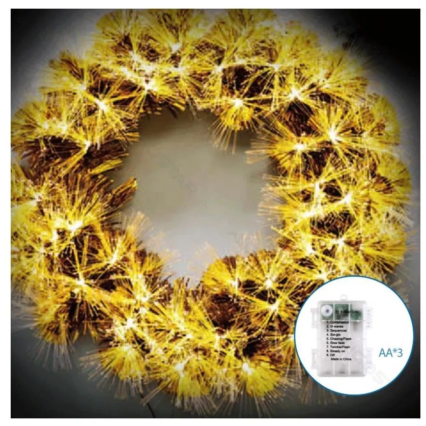 Aigostar - Ghirlanda natalizia LED 3D per esterni 72xLED/3xAA Ø 50cm IP44 bianco caldo