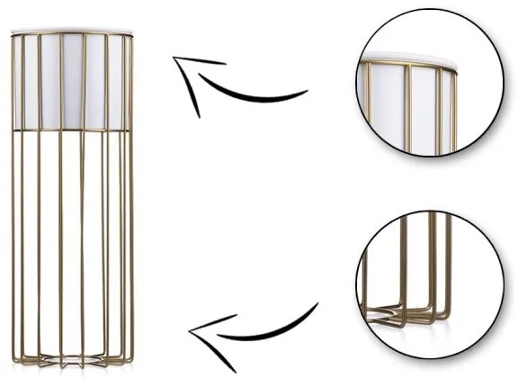 Vaso da fiori in metallo LOFT 55x20 cm oro/bianco