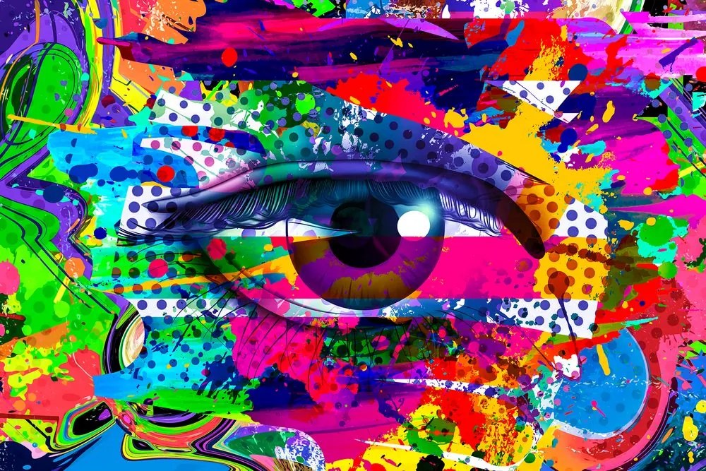 Stampa su tela – Occhio umano in stile pop art