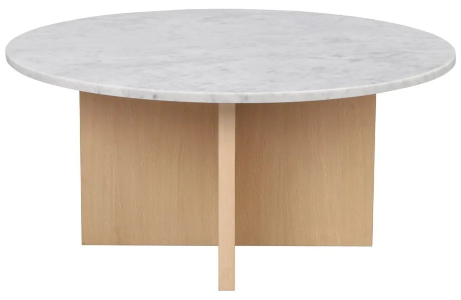 Tavolino rotondo in marmo bianco 90x90 cm Brooksville - Rowico