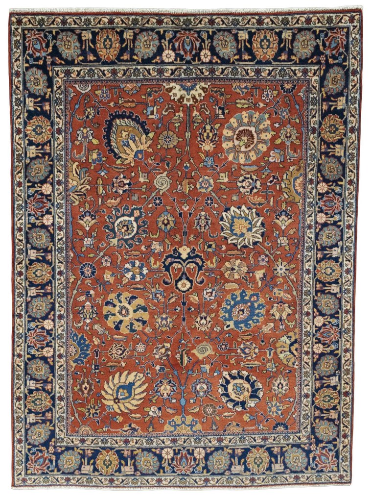 Tabriz Tappeto persiano 150 x 210 Rosso (Iran) Annodato A Mano