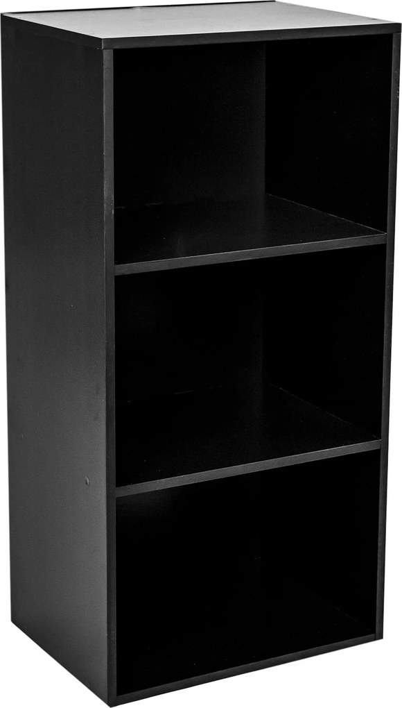 Libreria Modulare 3 Ripiani 40x29,5x80 cm in Legno Nera...