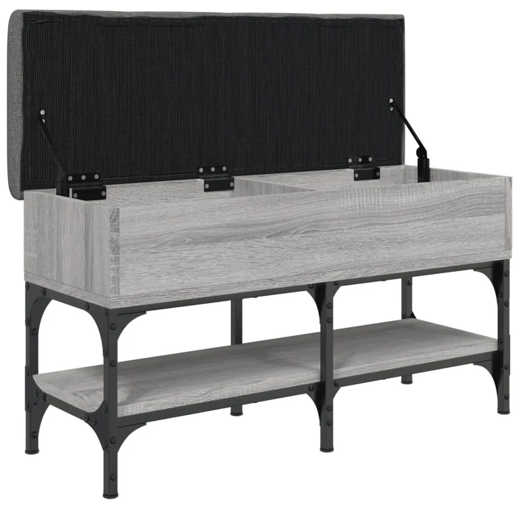 Panca porta scarpe grigio sonoma 82x32x45 cm legno multistrato