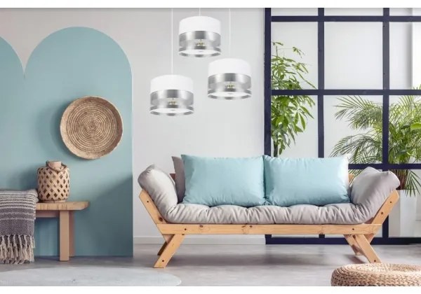 Lampadario su filo MILO 3xE27/60W/230V argento