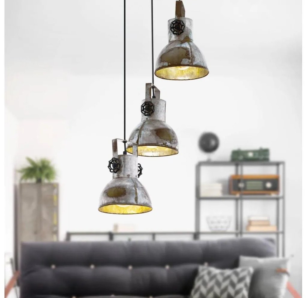 Eglo 49647 - Lampadario a sospensione con filo BARNSTAPLE 3xE27/40W/230V