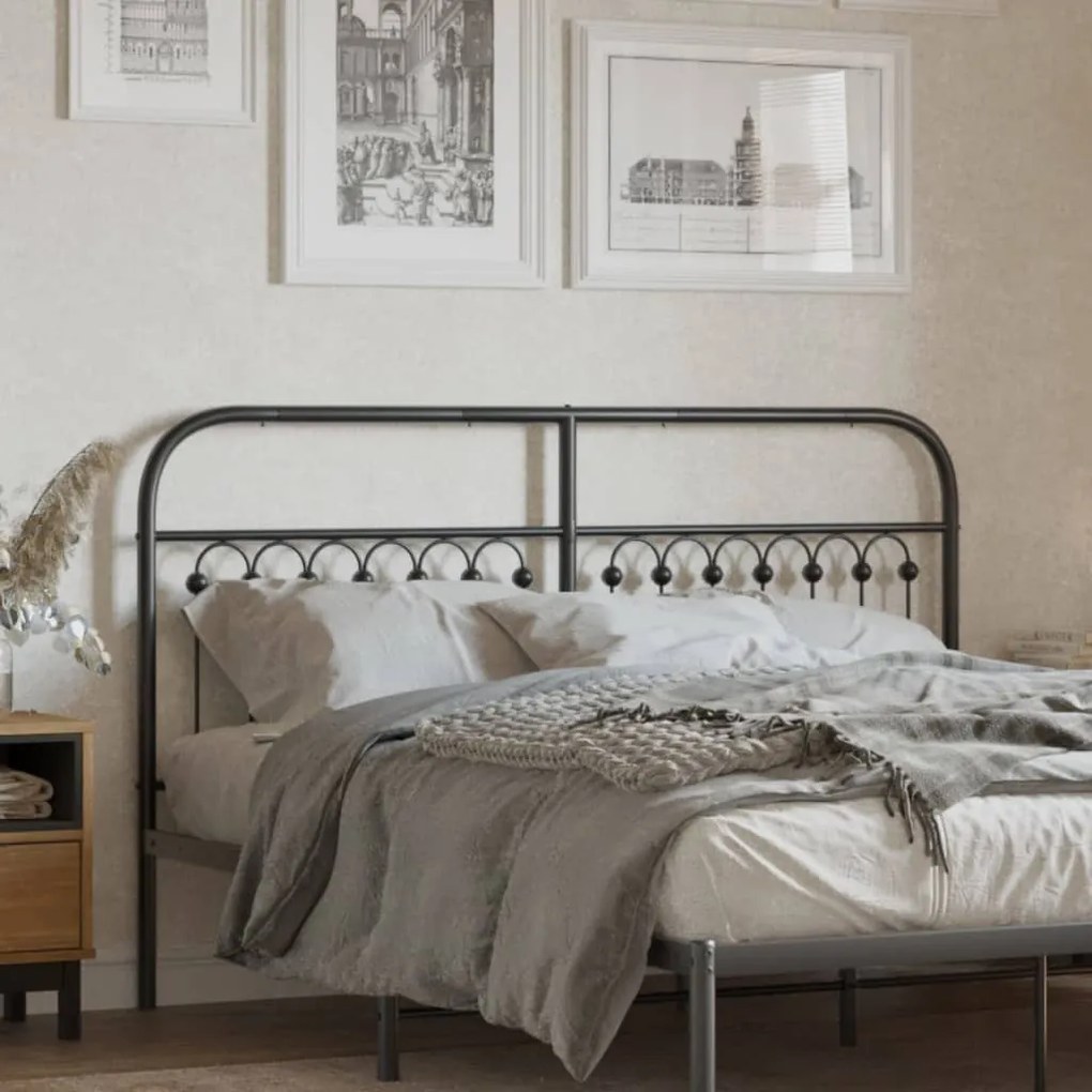 Testiera İn Metallo Nero 160 Cm /